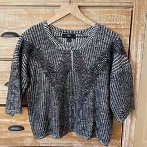 Mossimo sweater black white gray cropped women’s size L Target